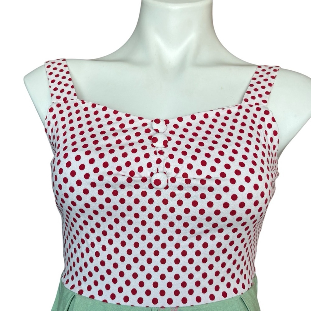 Retro Pin Up Rockabilly Polka Dot Dress Novelty Skirt Bicycles Medium 6 - Picture 9 of 15